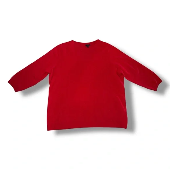 TALBOTS Audrey Cashmere Sweater - 2X Red Pop - Picture 5 of 11